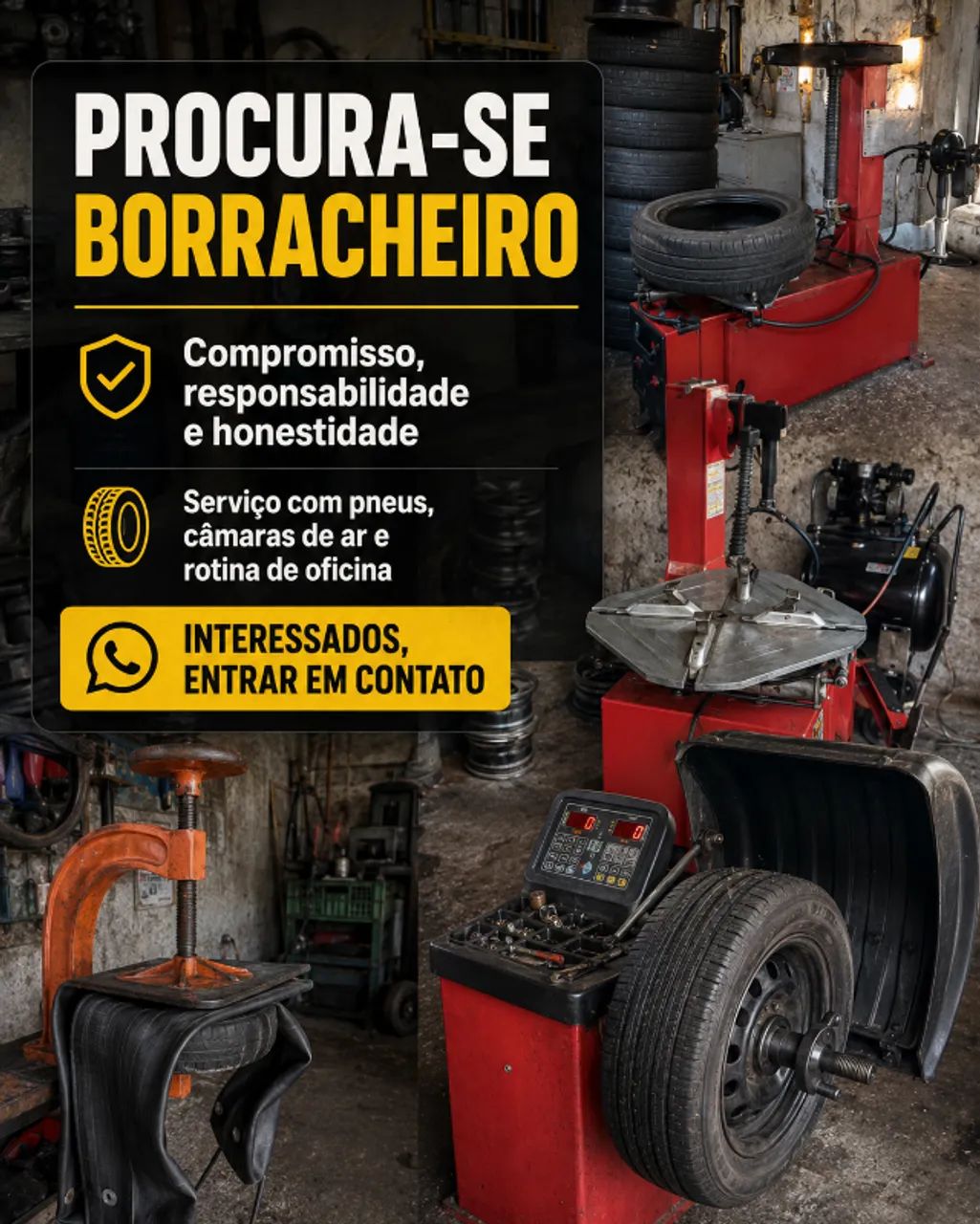 Vaga para Borracheiro - Compromisso e Responsabilidade - Foto 3