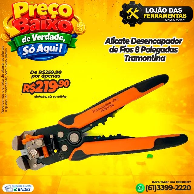 Alicate Desencapador de Fios 8 Polegadas Tramontina