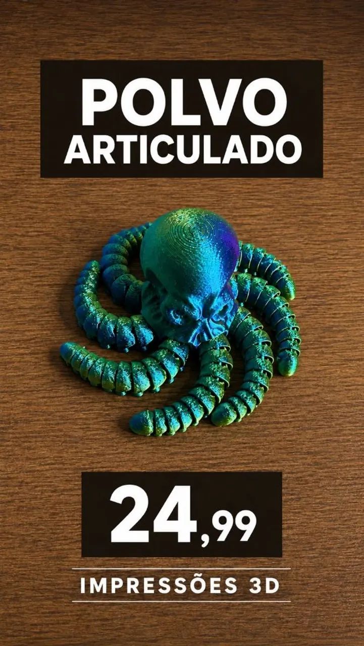 Impressões 3D polvo articulado 