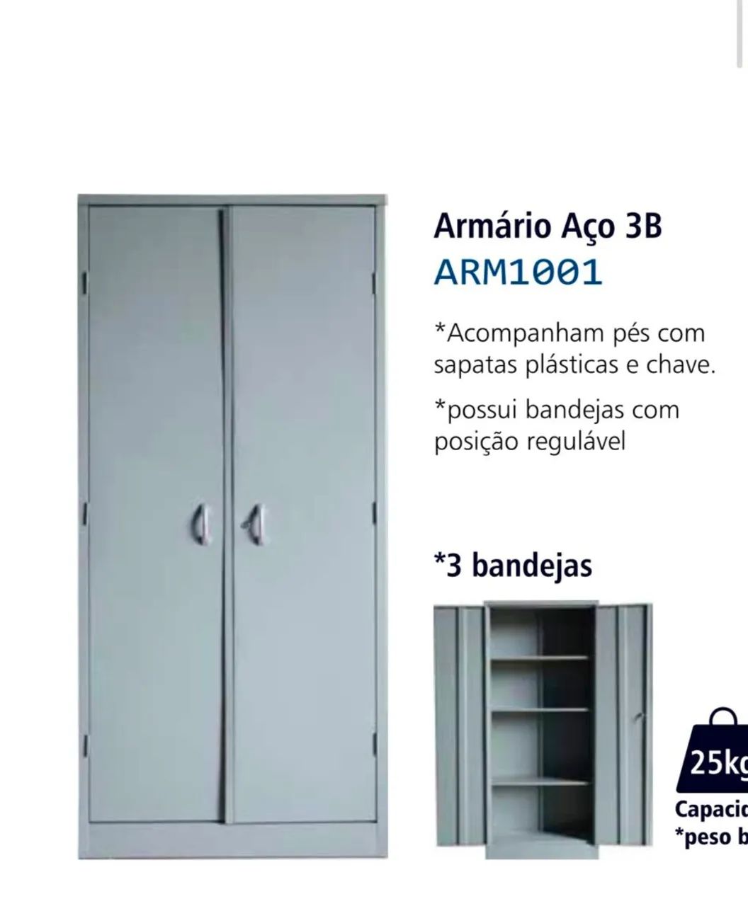 Armário de aço com prateleiras