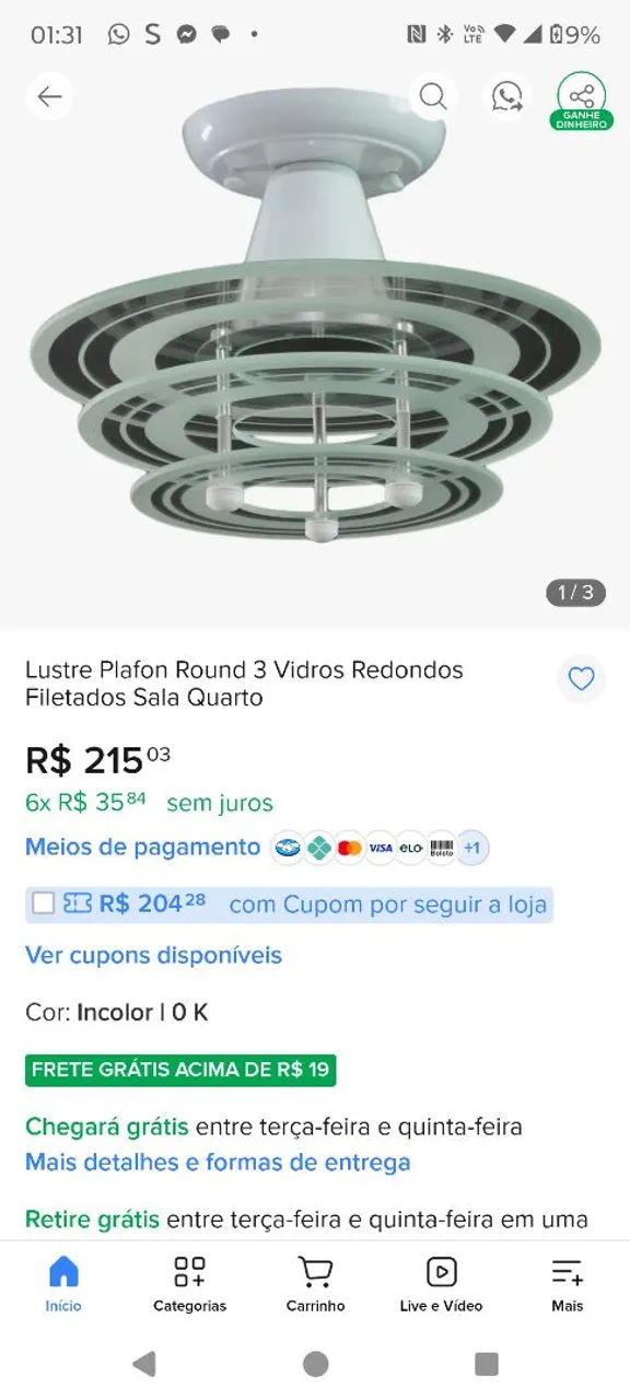 Vendo 2 lustres