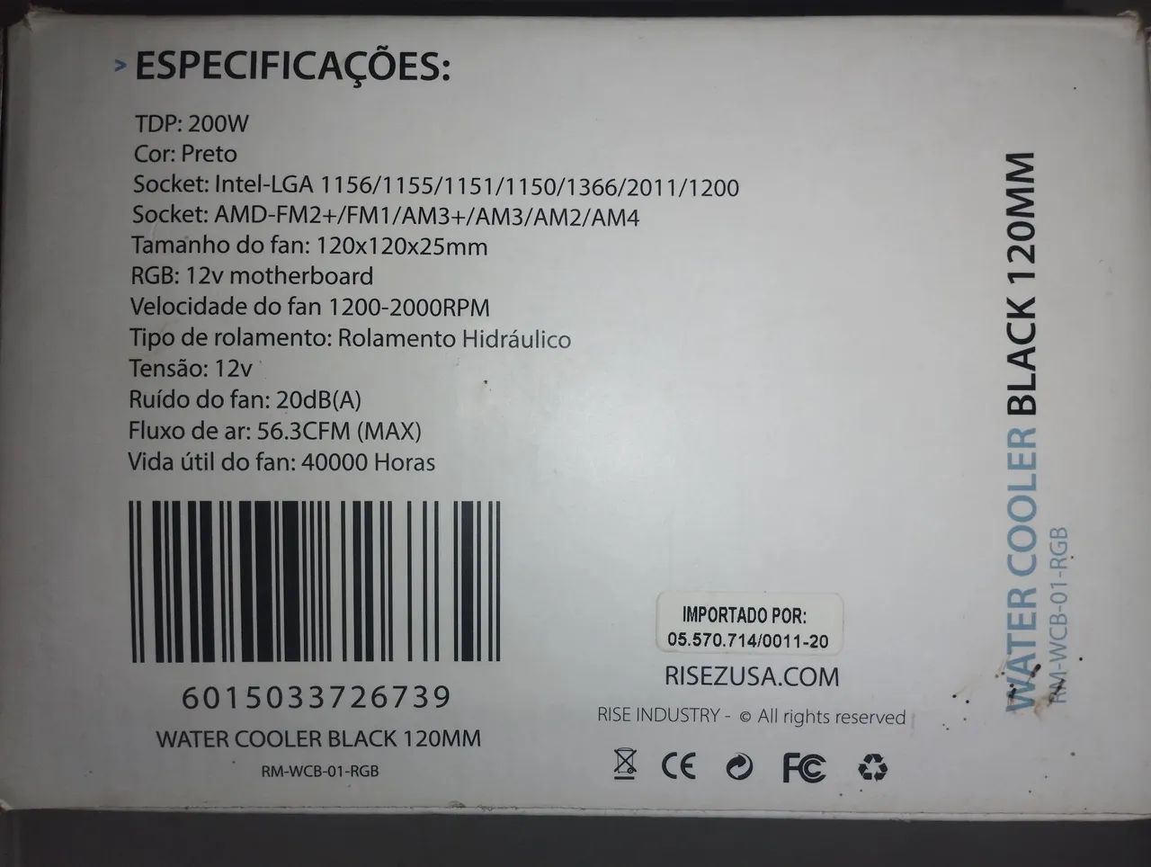 Water Cooler Rise Mode RGB, 120mm, AMD/INTEL- preto  - Foto 2