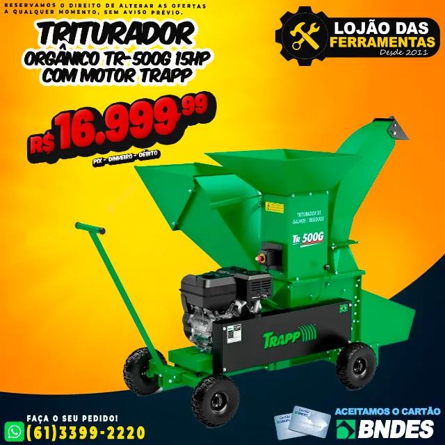 Triturador Orgânico TR-500g 15Hp Com Motor Trapp
