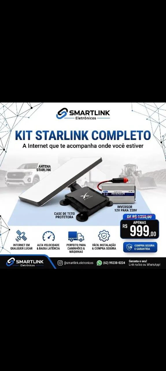 Starlink Internet em qualquer lugar.....