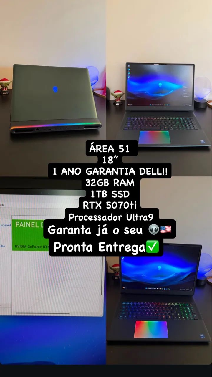 NOTEBOOK ALIENWARE ÁREA 51 5070TI Tela de 18