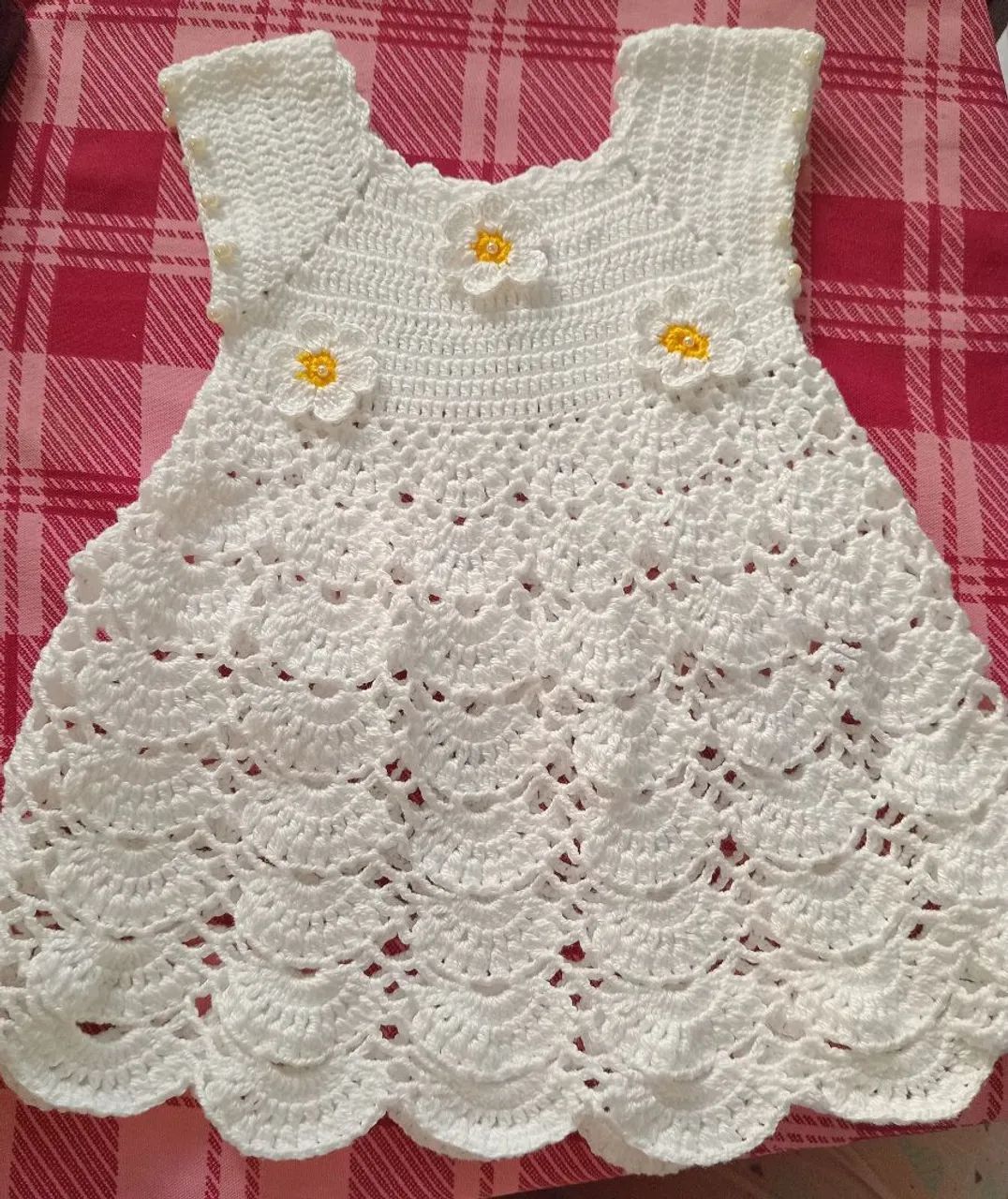 Vestidos infantis de crochê 