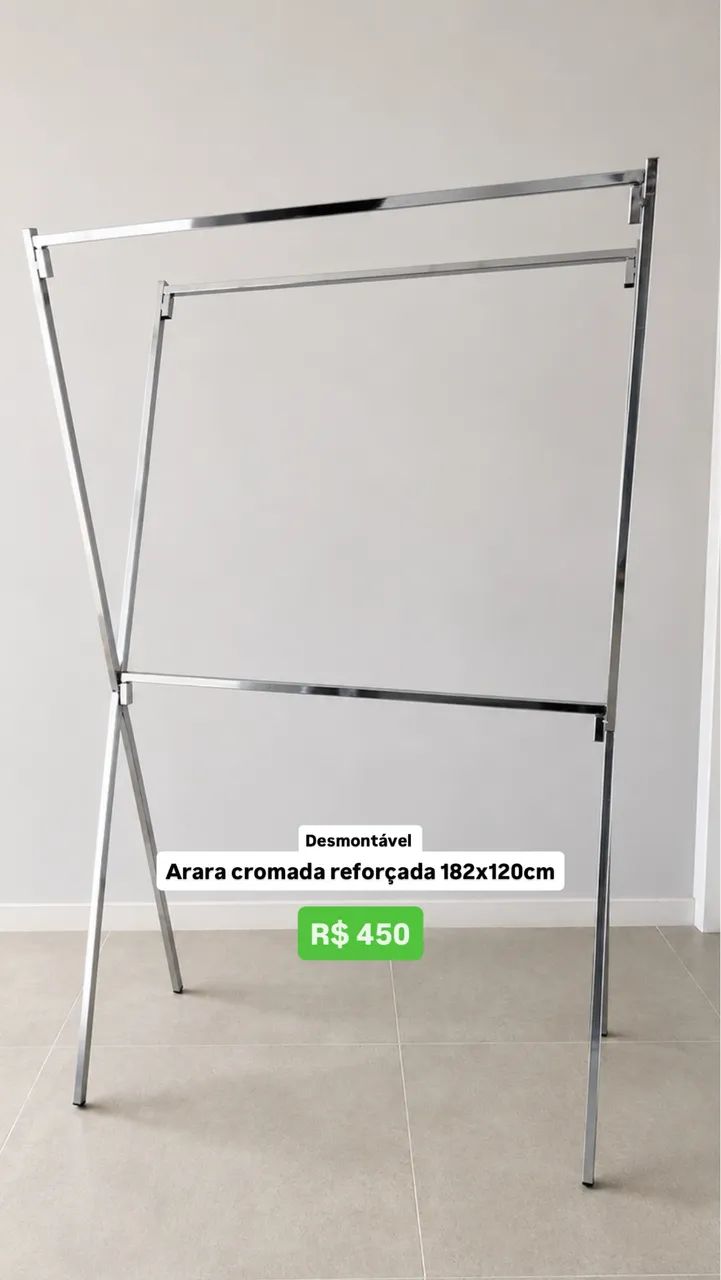 LOTE DE ARARAS CROMADAS PARA LOJA DE ROUPAS - Foto 2