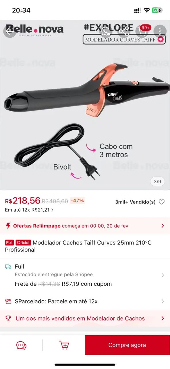 Modelador de cachos Taiff - Foto 3