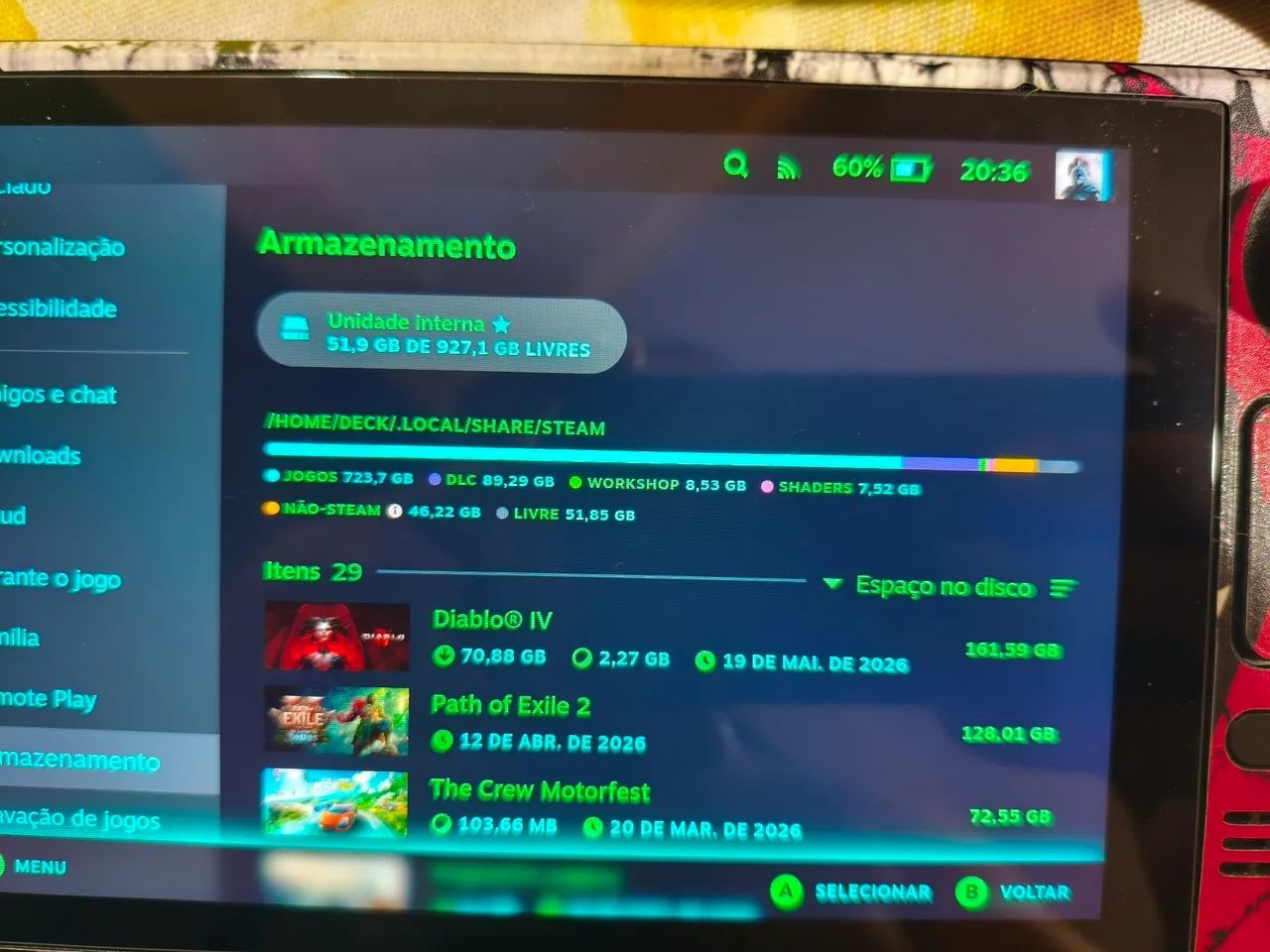 Steam deck LCD 1T Semi Novo - Jogos de Vídeo Game - Parque da