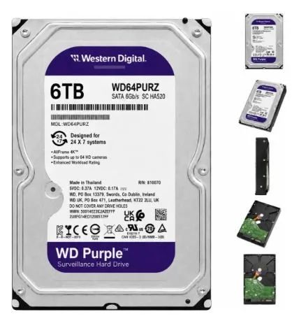 Hd Interno Wd Purple Sata 6 Teras Wd60purz Intelbras Roxo