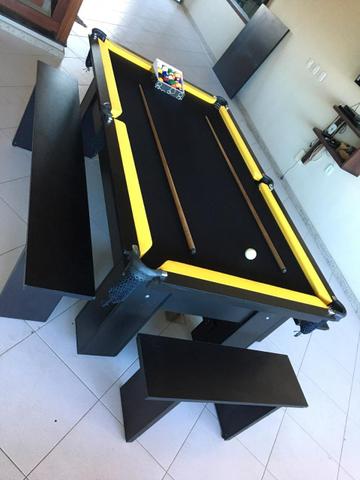 Mesa de Sinuca Cor Preta Tabelas Amarelas Modelo CRV6121 - Foto 4