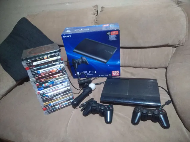 Console Playstation 3 Super Slim 250GB 2 Controles e 45 Jogos - Sony - Loja  Sport Games