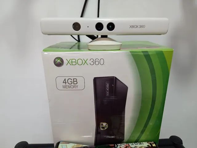 Console Xbox 360 Slim 4GB + 2 controles + Desbloqueio LTU + 1 Ano