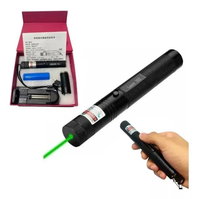 Laser Verde Potente Longa Distância 45km Com Ponteiras - Loja Natan Abreu 