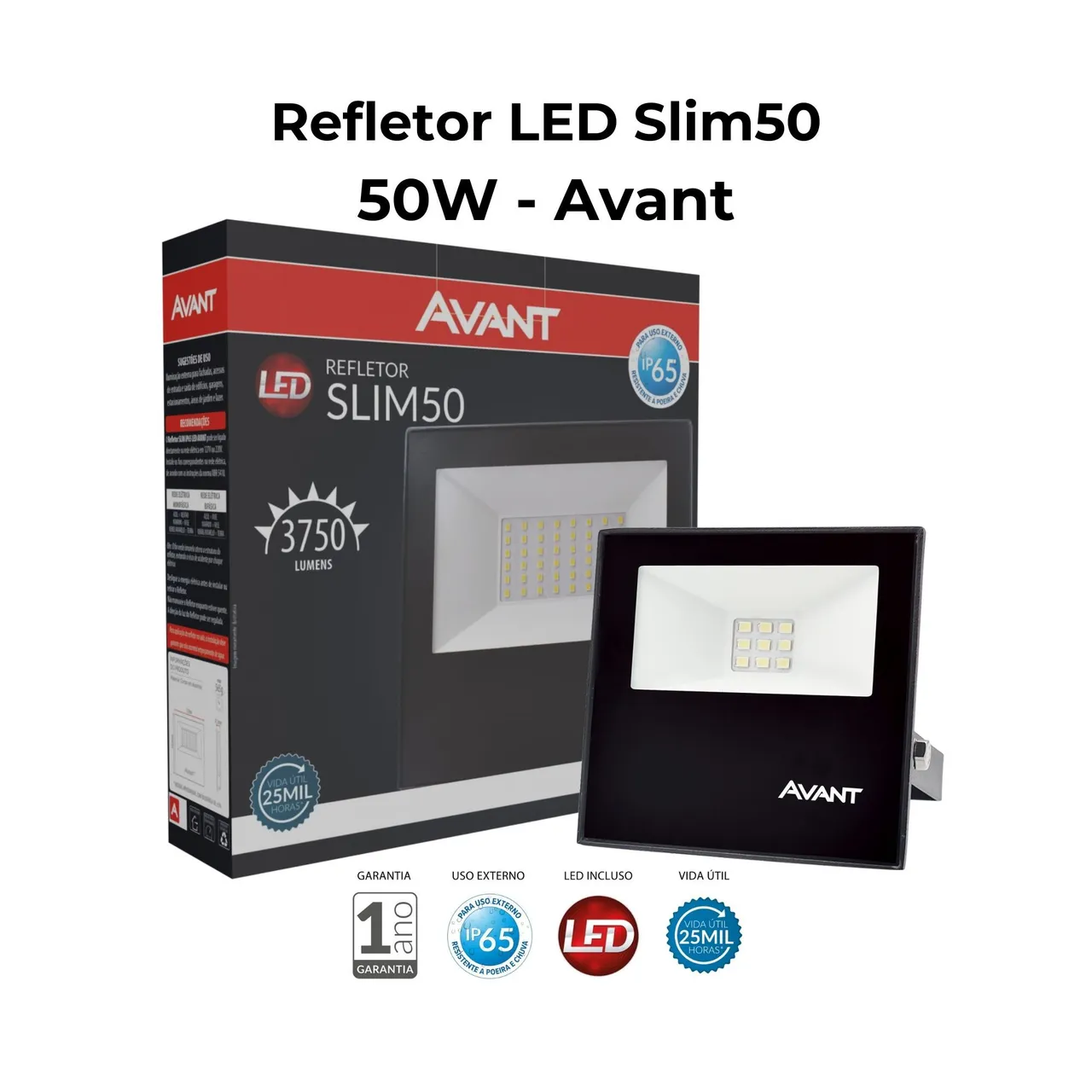 Refletor led holofote avant 50w 50 watts