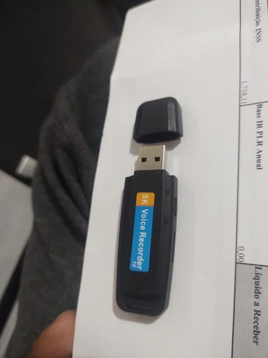 Gravador De Voz E Áudio Digital USB Espião, formato pen drive - Foto 3
