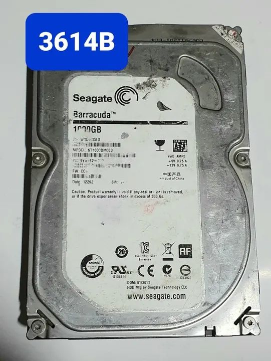 Placa 1 Tb St1000dm003 - Fw: Cc4c - Cod. 3614b