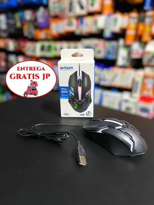 MOUSE GAMER COM ILUMINAÇÃO RGB EXBOM MS-62