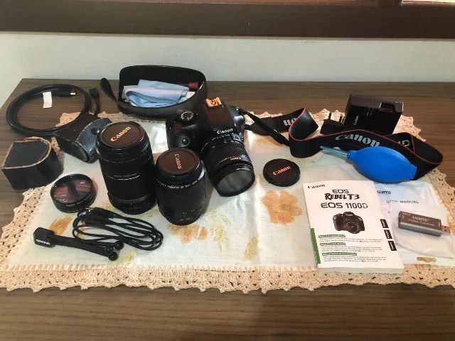 Câmera CANON EOS Rebel T3 1100D seminova pouquíssimo uso - Foto 2