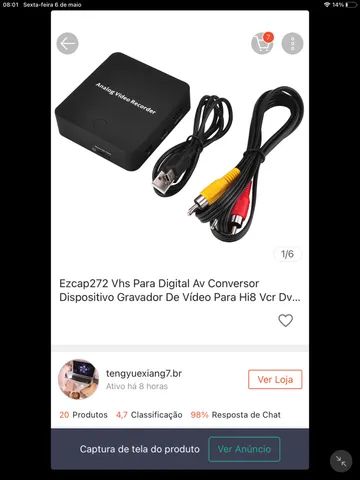 Gravador de Vhs para cartão de memoria e outra midias digitais.