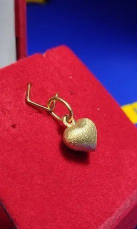 Pingente Fosco Ouro 18 Kilates 1.00 Grama 10 mm Coração