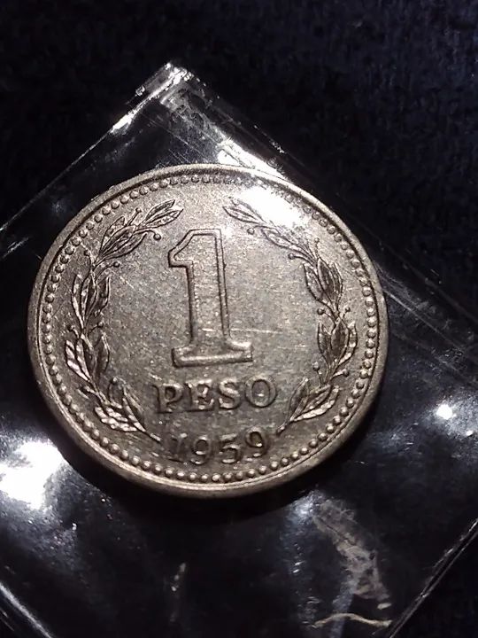 Moeda de 1 peso argentino de 1959