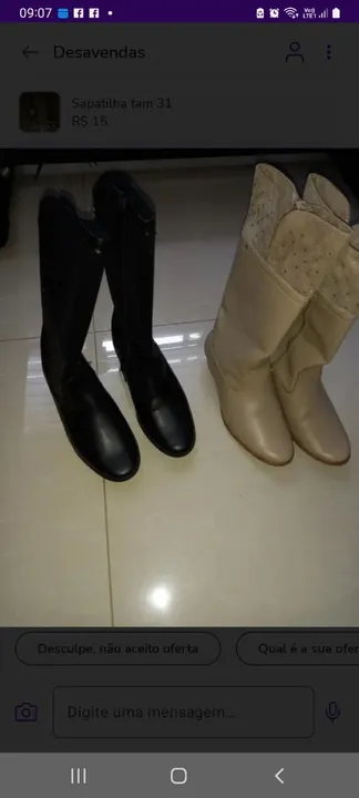 Botas tamanho 34