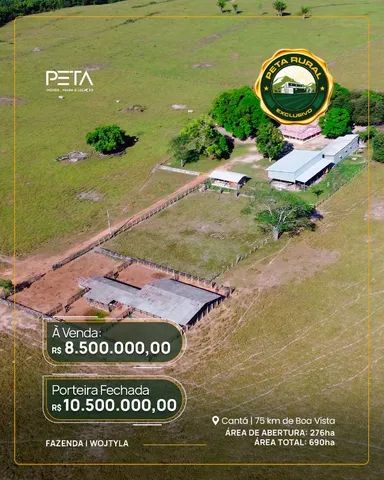 Fazenda localizada no Cantá-RR