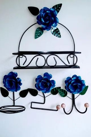 Kit para banheiro com rosas 4 pçs  - Foto 4