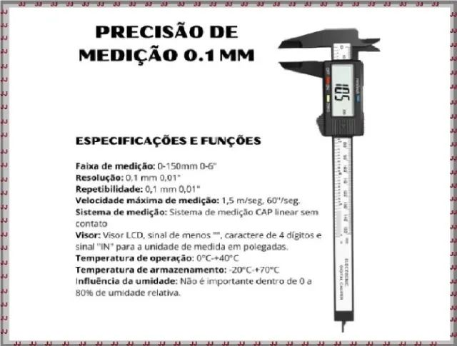 Paquímetro digital 15 cm com e baterias - jwl-308 - Foto 4