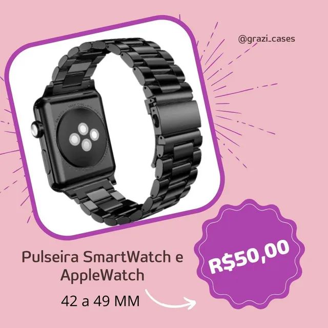 Pulseira Smartwatch e AppleWatch Aço Inoxidavel  - Foto 5