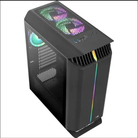 Gabinete Gamer Aerocool Gladiator Preto RGB Lateral Vidro 008777 - Foto 2