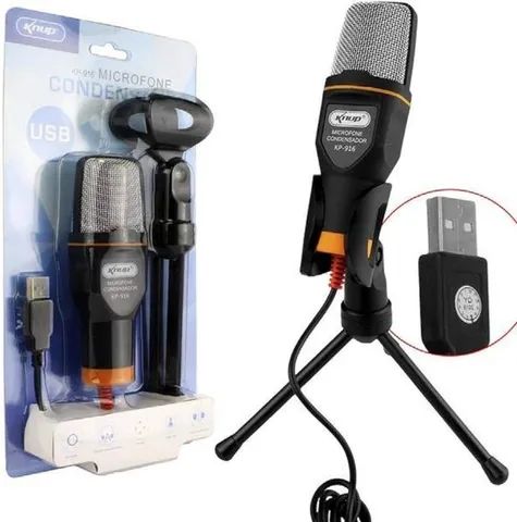 Microfone Knup Kp-916 Condensador Omnidirecional Cor Preto/cinza