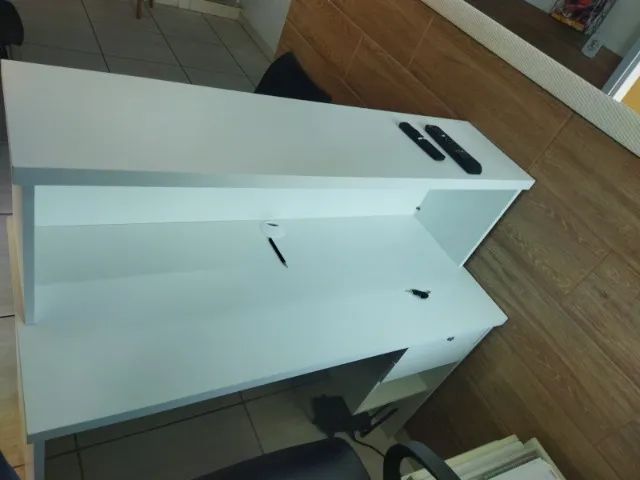 balcão reto com frente amadeirada - Foto 6