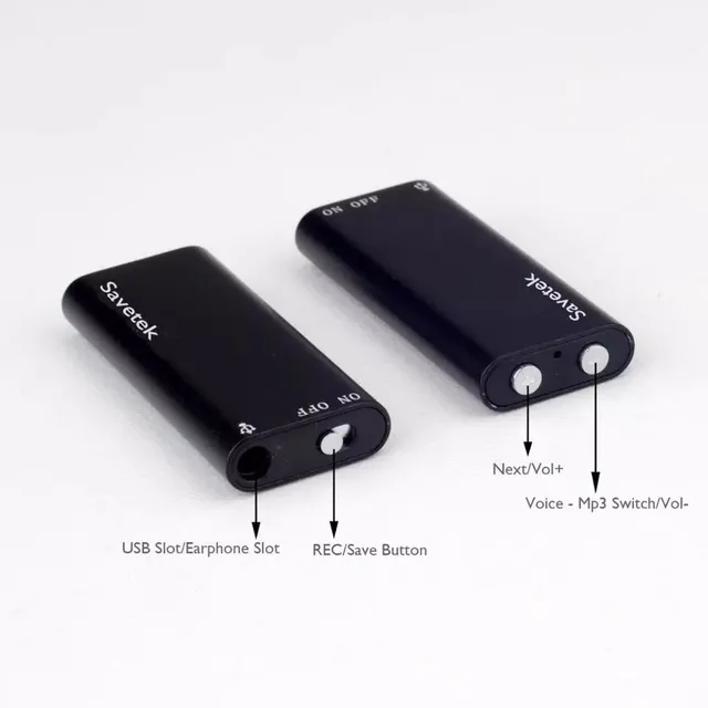 Gravador de voz mini escuta