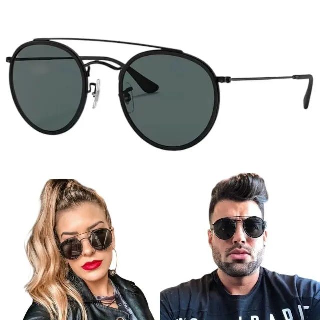 Óculos de Sol Ray-Ban Round Double Bridge - UV 400 e Lentes de