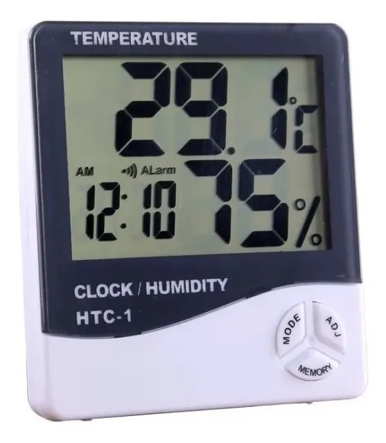 Termo Higrômetro Medidor Temperatura Umidade Relógio Digital novo