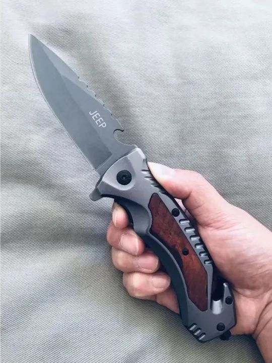  Canivete Semi Automatico detalhe em Madeira Jeep - Aço Inoxidável - Foto 2