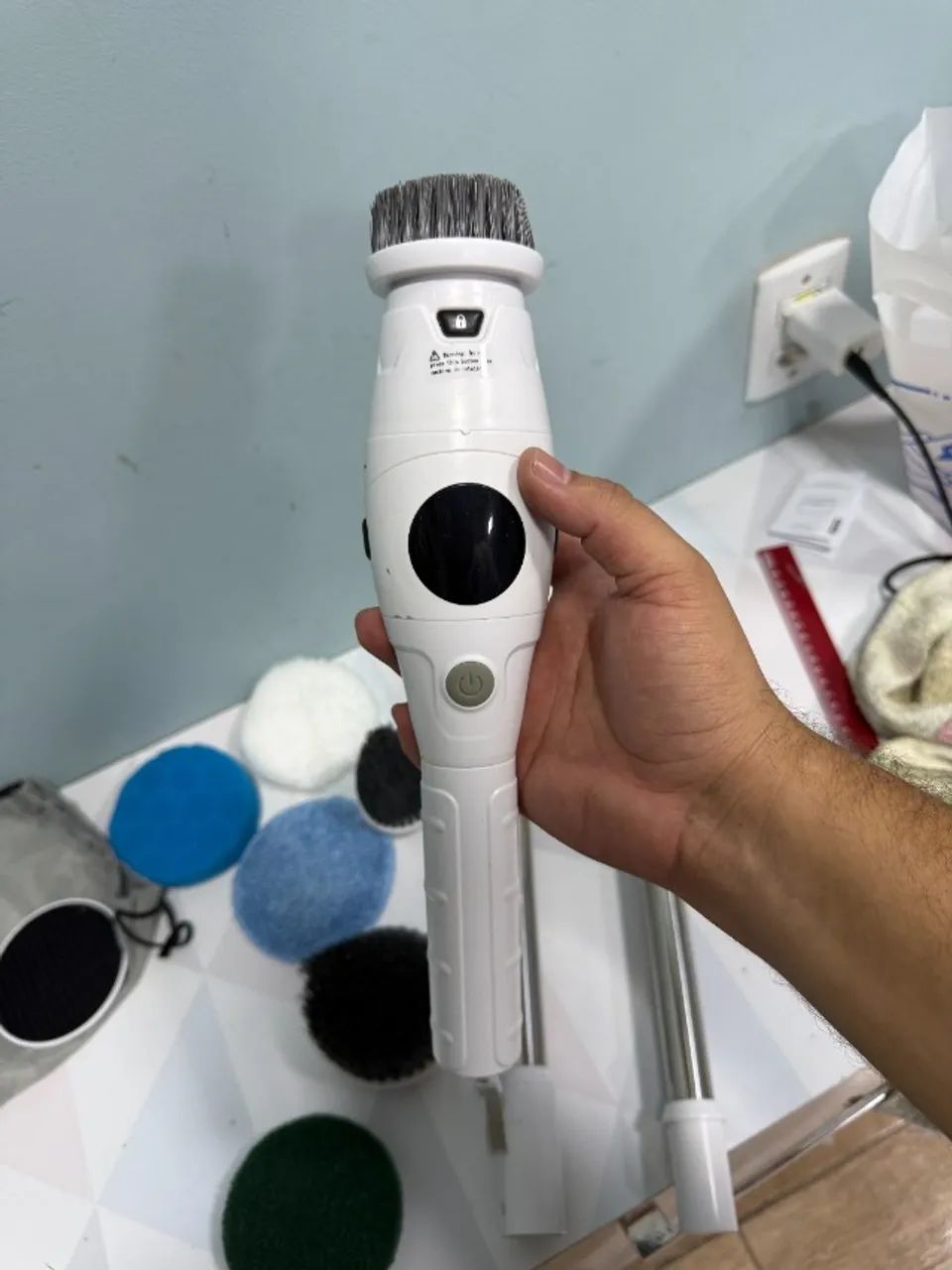 Escoba de Limpeza Elétrico 9 em 1 - Escova C/Cabo Extensível - Foto 3