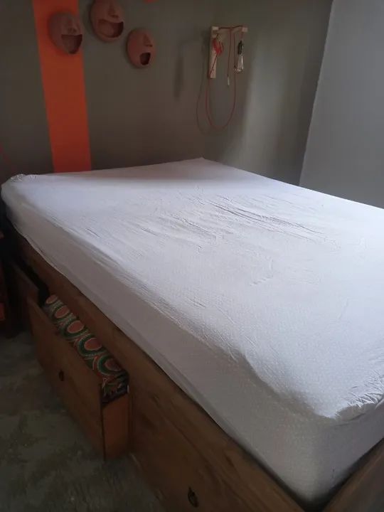  Cama de Madeira Marrom Antique - Foto 2