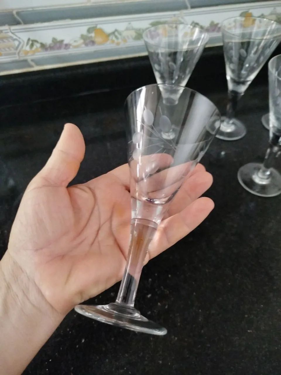 Taças de Cristal Antigas com lapidação  - Foto 2
