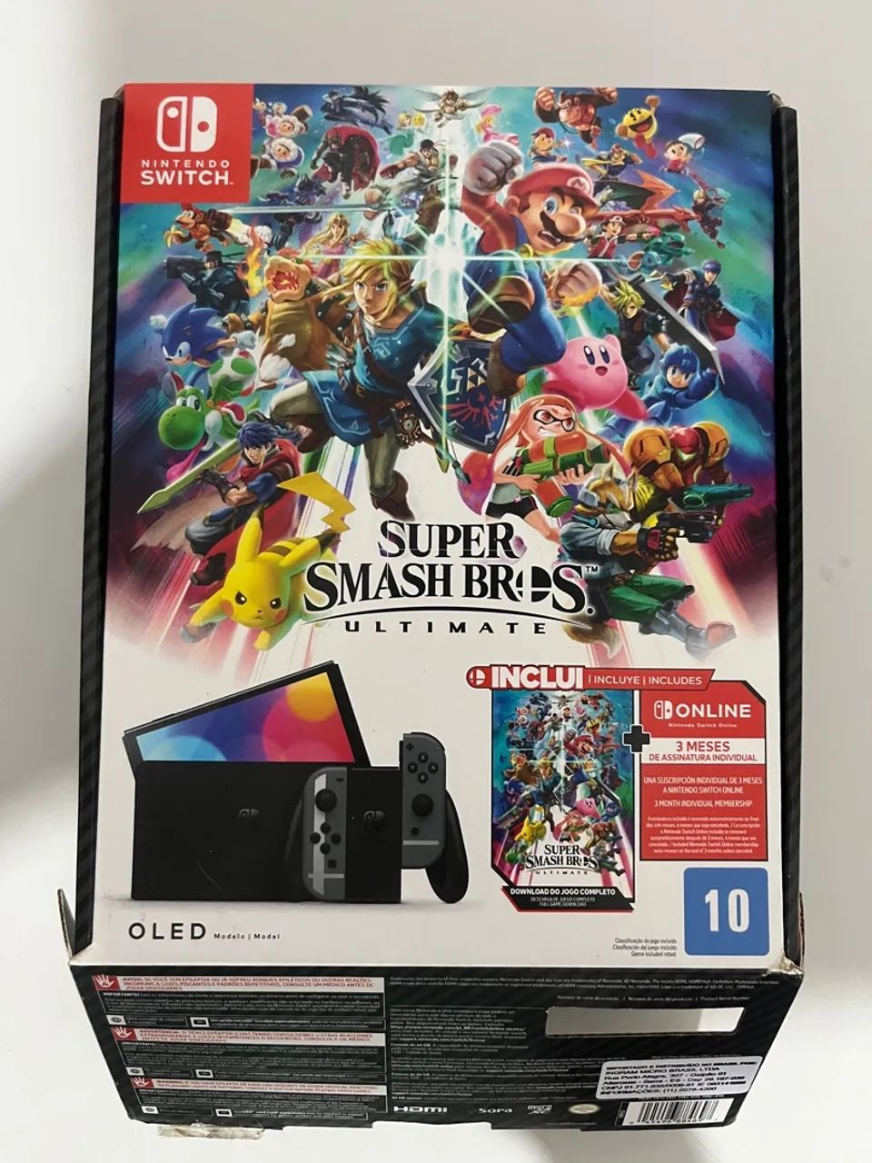 Console Nintendo Switch oled bundle do Super Smash Bros usado