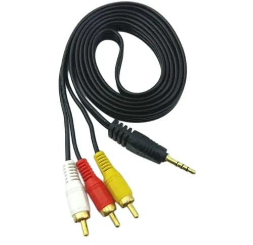 Cabo Reforçado Auxiliar P2 Macho x 3 RCA Macho Áudio 1,5m