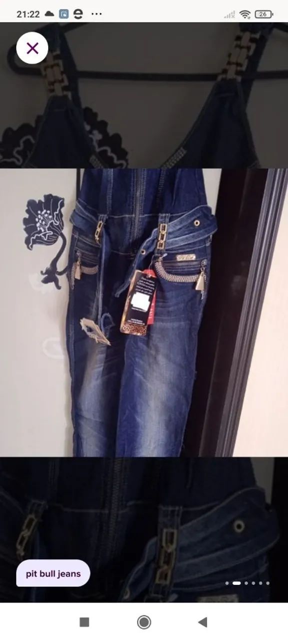 Vestido jeans com detalhes e zíper frontal - Foto 2