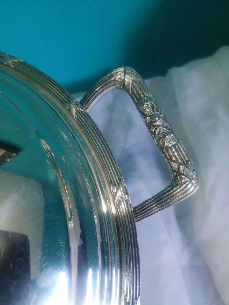 Antiga e imponente sopeira prata 90 Wolff  - Foto 2