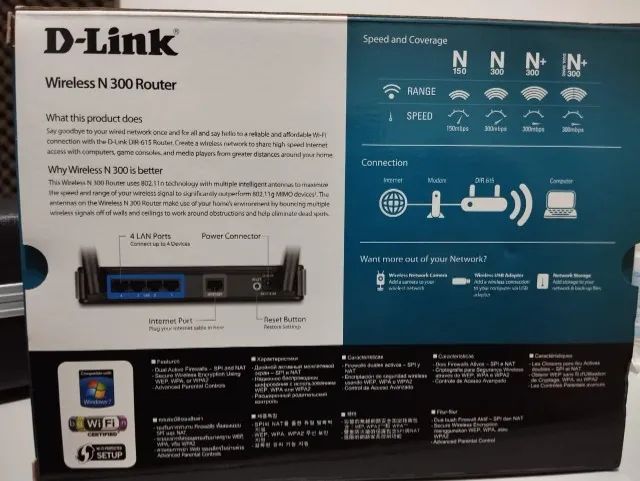 Roteador D-Link N300 ROUTER DIR-615  preto - Foto 2