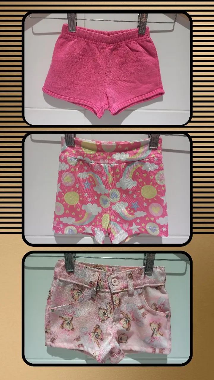 Lote short bebê 