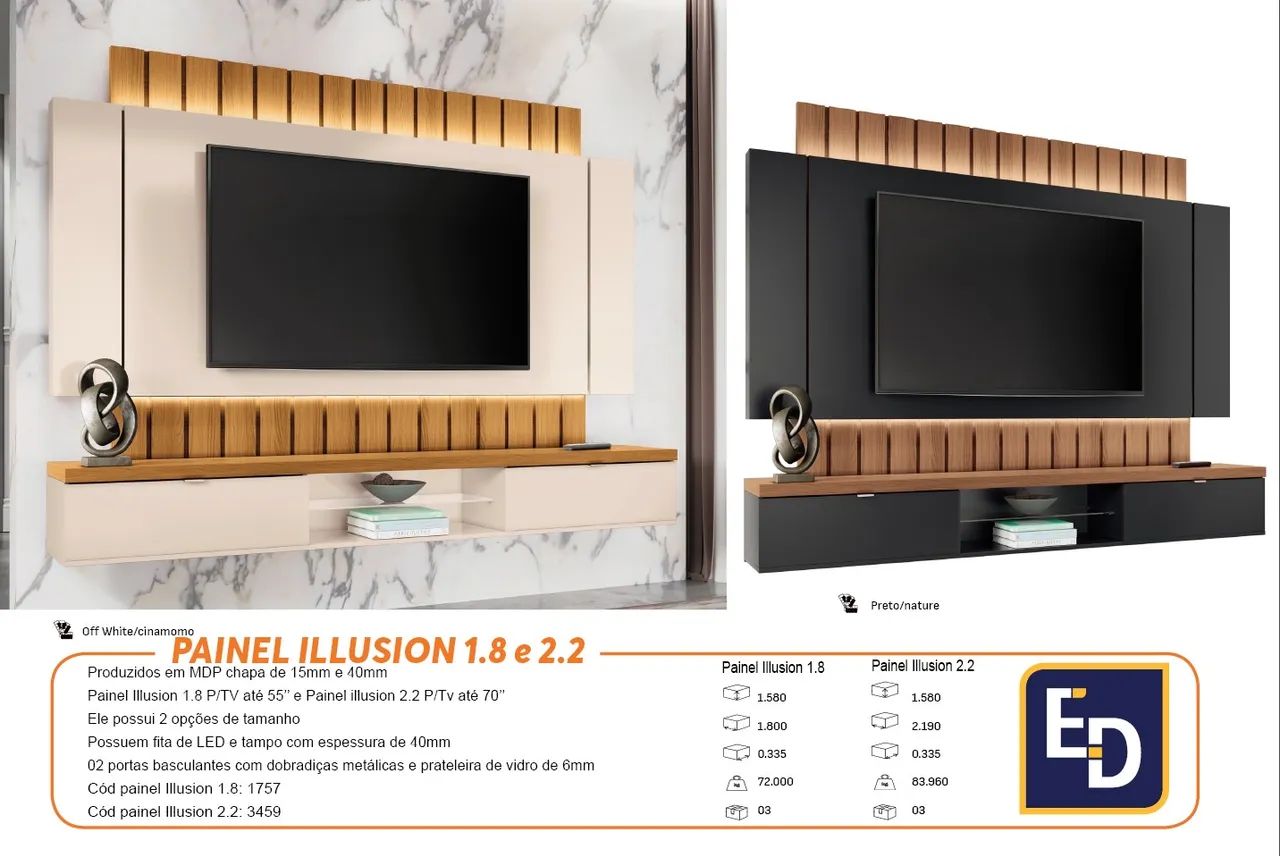 Painel para tv com Led promoção em mdf entrego