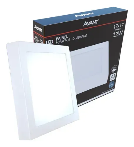 Painel Led Sobrepor 12w 6500k Branco Frio Quadrado