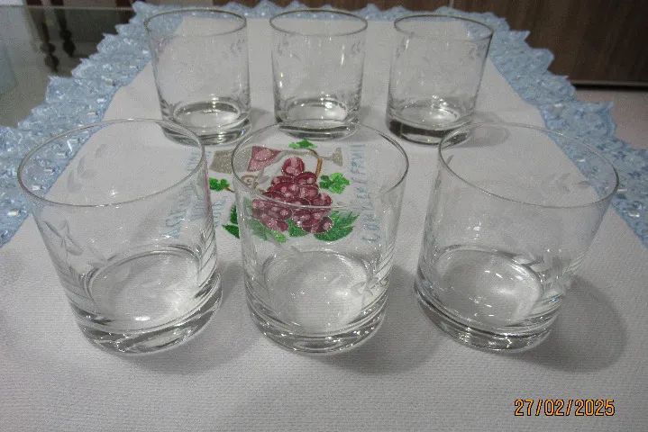 Copos de cristal lapidado com trigo para whisky  - Foto 4